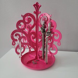 Pink Metal Earring Holder Stand